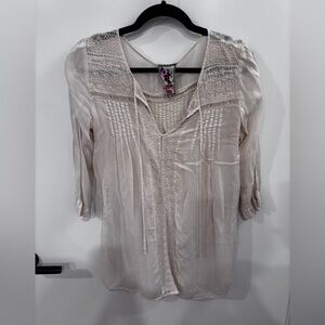 Johnny Was Beige Sheer Tunic